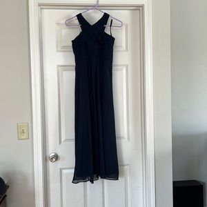 Junior Bridesmaid Navy Chiffon Dress